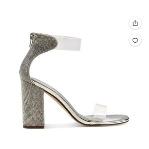 Wild Pair Trixee, Chunky sparkel heel, square toe, ankle strap, size 9  NEW WOB